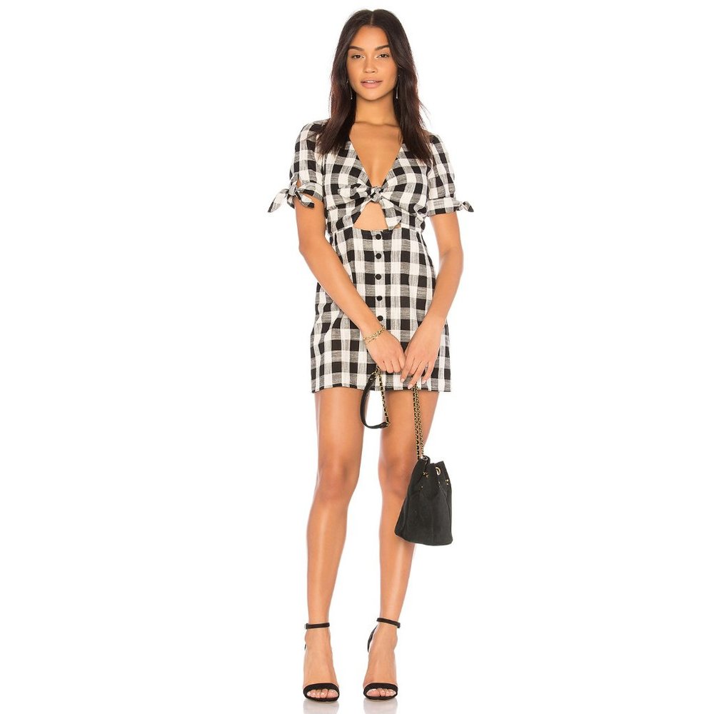 NWT 🌟 Bec & Bridge Gingham Tie Mini Dress